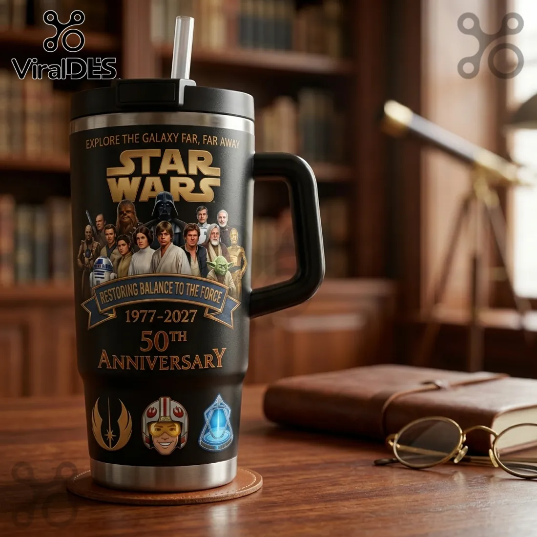 Star Wars 50th Anniversary 1977-2027 Stainless Steel Tumbler Star Wars 50th Anniversary 1977-2027 Stainless Steel Tumbler