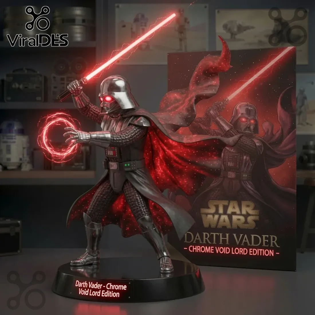 Star Wars Darth Vader Chrome Void Lord Edition Sculpted Resin Display Statue Star Wars Darth Vader Chrome Void Lord Edition Sculpted Resin Display Statue
