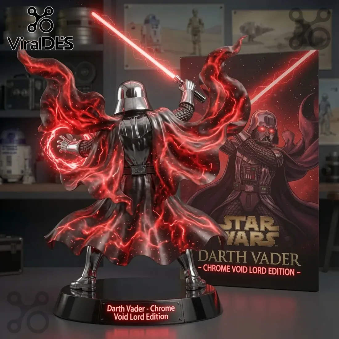 Star Wars Darth Vader Chrome Void Lord Edition Sculpted Resin Display Statue Star Wars Darth Vader Chrome Void Lord Edition Sculpted Resin Display Statue