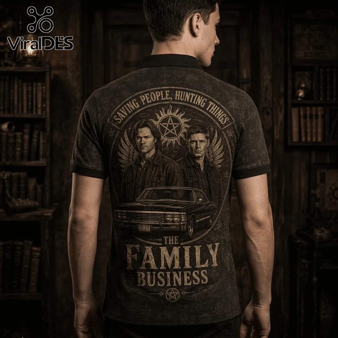 Supernatural Saving People Hunting Premium Polo Shirt Supernatural Saving People Hunting Premium Polo Shirt