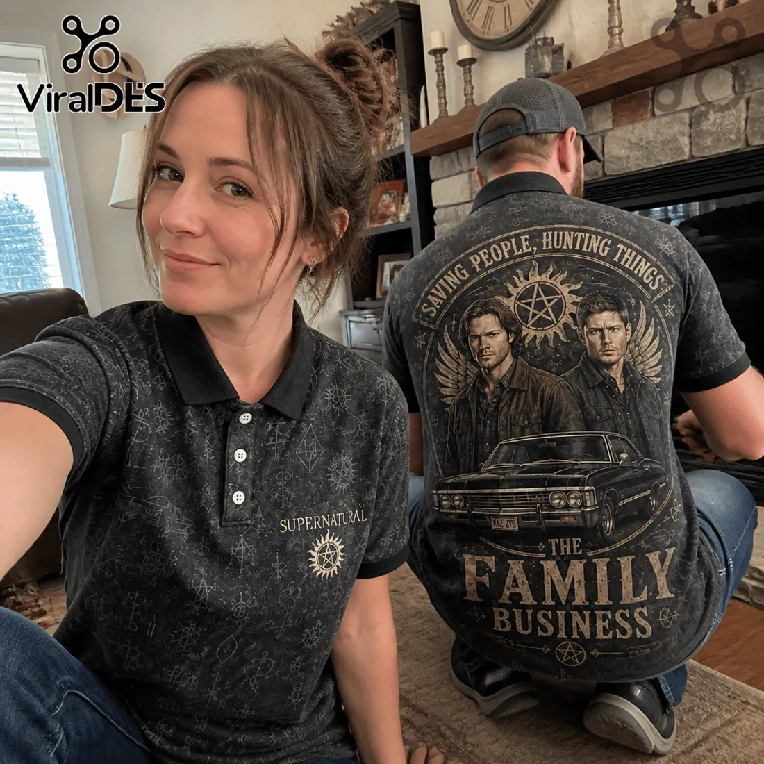 Supernatural Saving People Hunting Premium Polo Shirt Supernatural Saving People Hunting Premium Polo Shirt