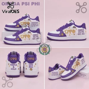 Omega Psi Phi Purple and Gold Est 1911 Custom Air Force 1 Sneakers Omega Psi Phi Purple and Gold Est 1911 Custom Air Force 1 Sneakers