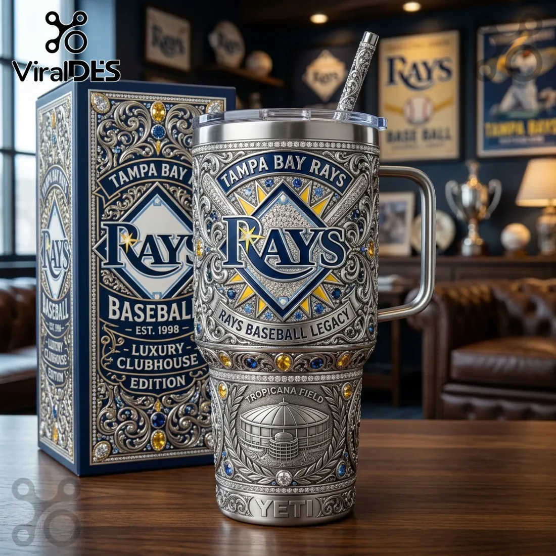 Tampa Bay Rays Luxury Clubhouse Stainless Steel 40oz Tumbler Tampa Bay Rays Luxury Clubhouse Stainless Steel 40oz Tumbler