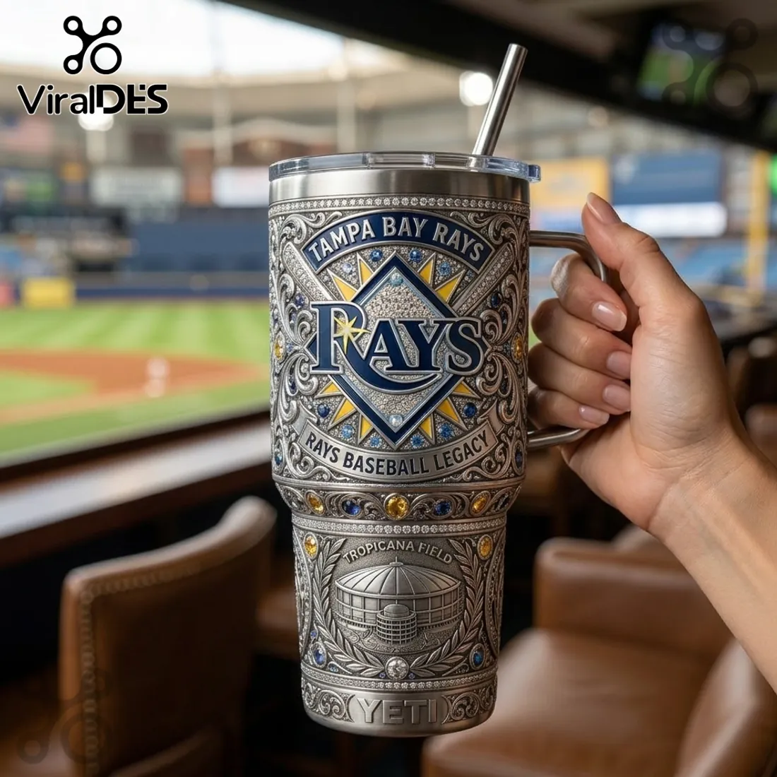 Tampa Bay Rays Luxury Clubhouse Stainless Steel 40oz Tumbler Tampa Bay Rays Luxury Clubhouse Stainless Steel 40oz Tumbler