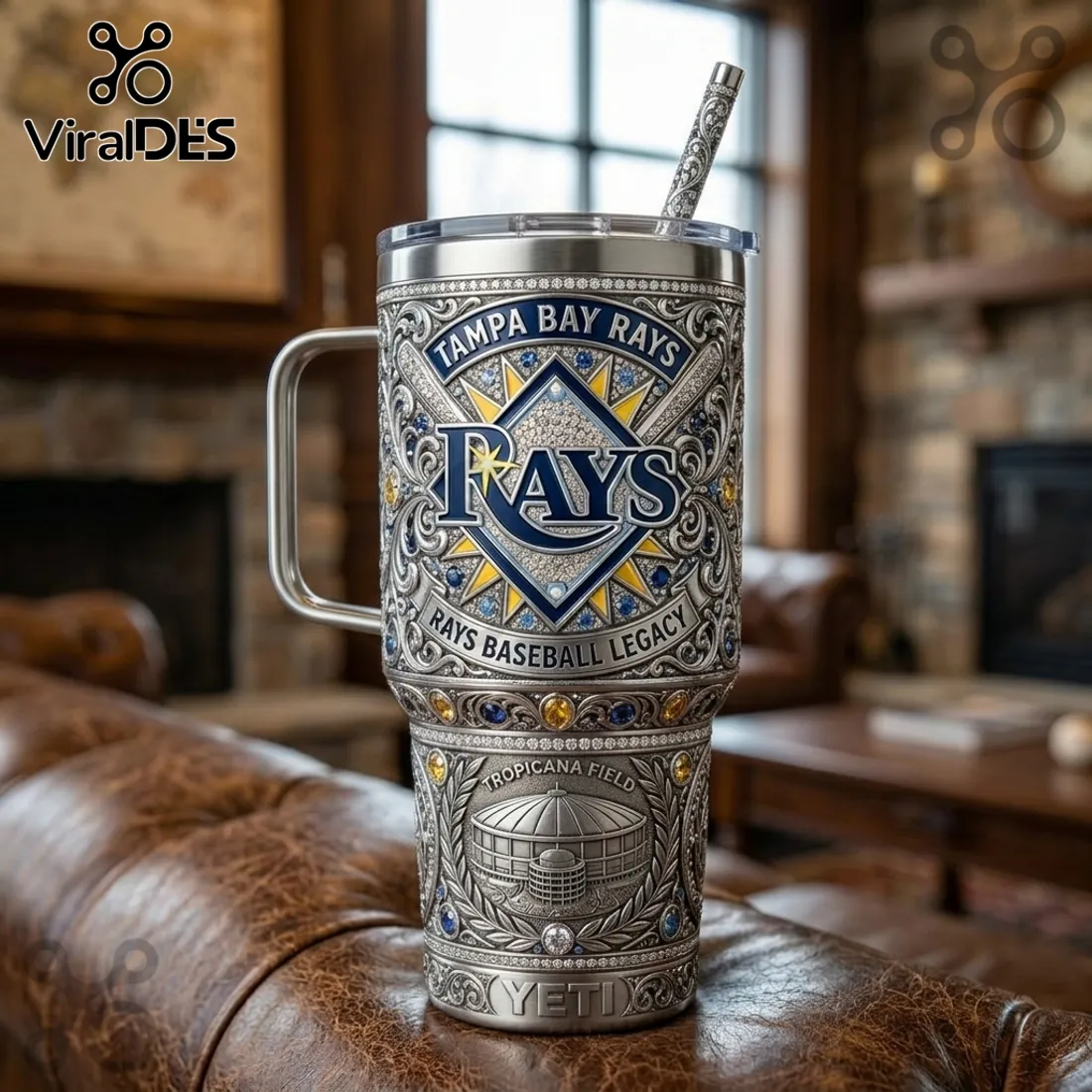 Tampa Bay Rays Luxury Clubhouse Stainless Steel 40oz Tumbler Tampa Bay Rays Luxury Clubhouse Stainless Steel 40oz Tumbler