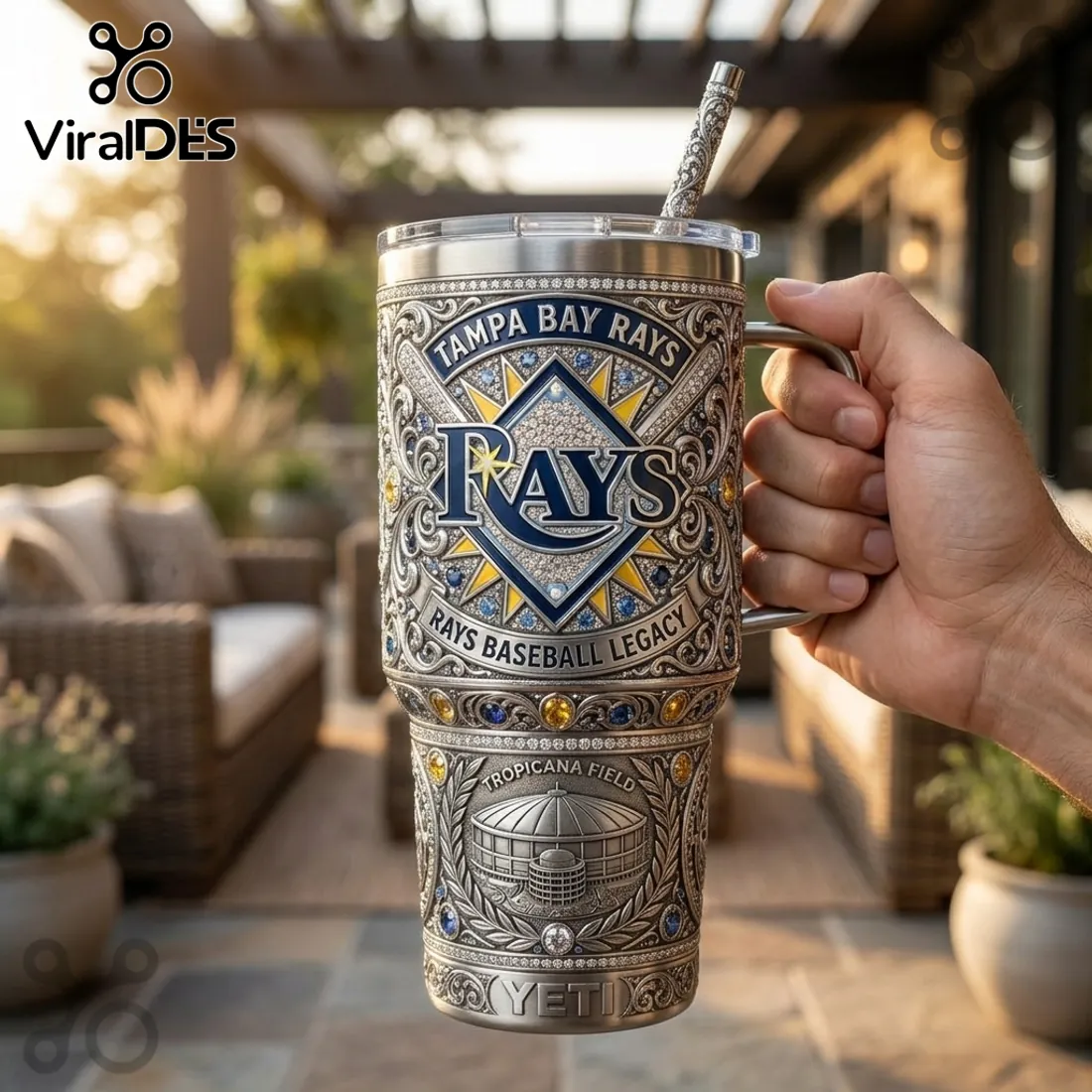 Tampa Bay Rays Luxury Clubhouse Stainless Steel 40oz Tumbler Tampa Bay Rays Luxury Clubhouse Stainless Steel 40oz Tumbler