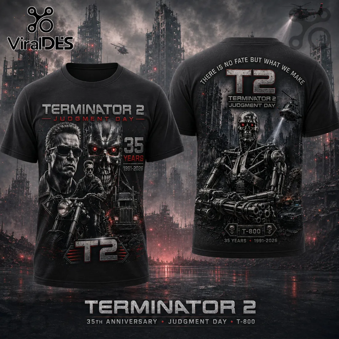 Terminator 2 Judgment Day 35th Anniversary 1991-2026 T-Shirt Terminator 2 Judgment Day 35th Anniversary 1991-2026 T-Shirt