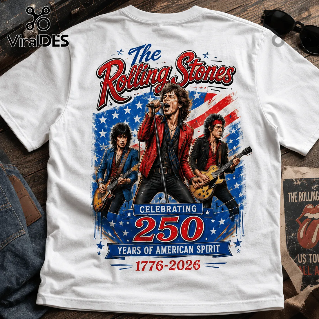 The Rolling Stones x America 250 1776-2026 Anniversary Collectible T-Shirt The Rolling Stones x America 250 1776-2026 Anniversary Collectible T-Shirt
