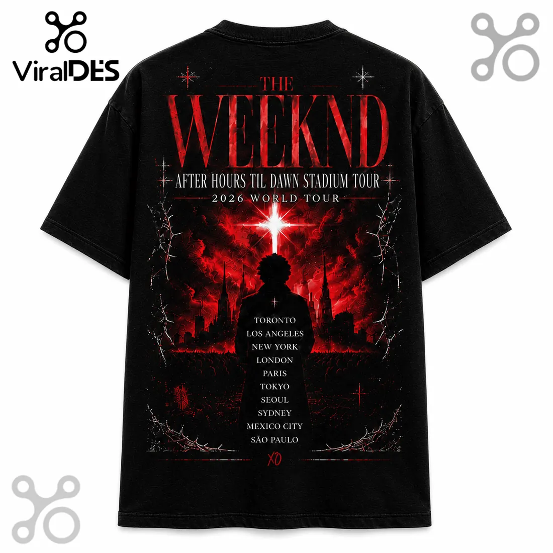The Weeknd After Hours Til Dawn 2026 World Tour Black T-Shirt The Weeknd After Hours Til Dawn 2026 World Tour Black T-Shirt