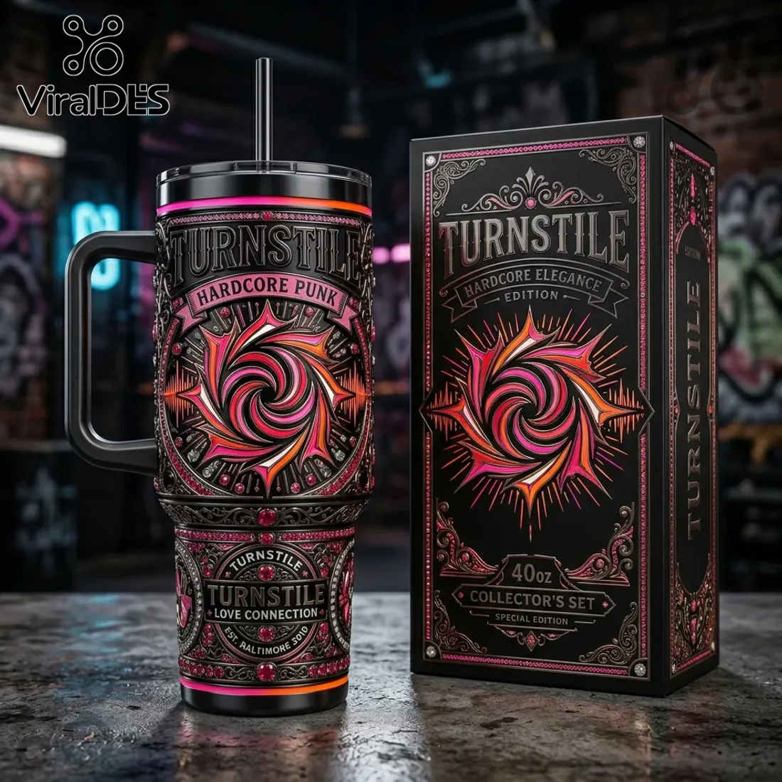Turnstile Hardcore Punk Love Connection 40oz Stanley Tumbler Turnstile Hardcore Punk Love Connection 40oz Stanley Tumbler