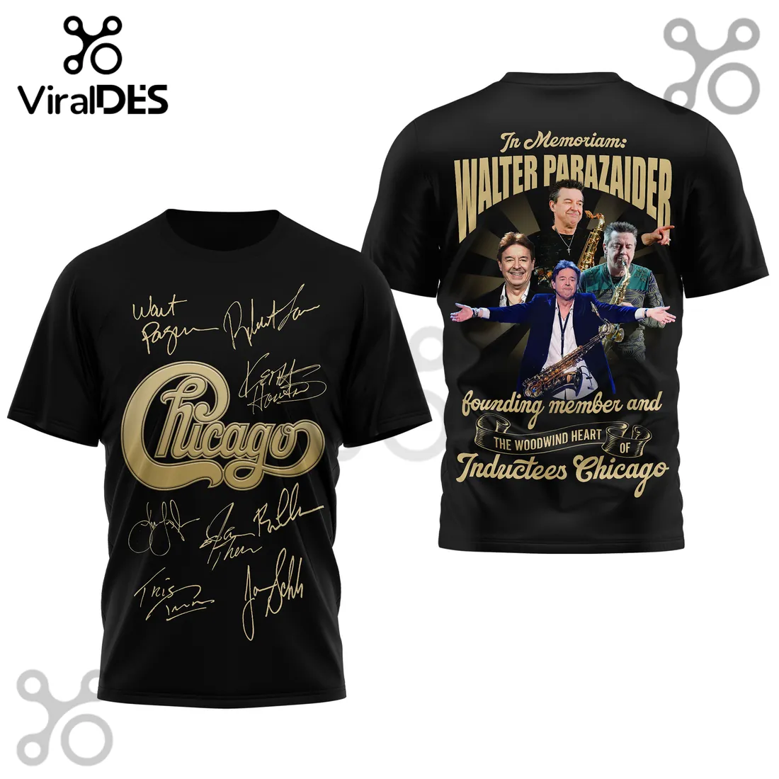 Walter Parazaider Chicago Band Tribute Signature Series Shirt Walter Parazaider Chicago Band Tribute Signature Series Shirt