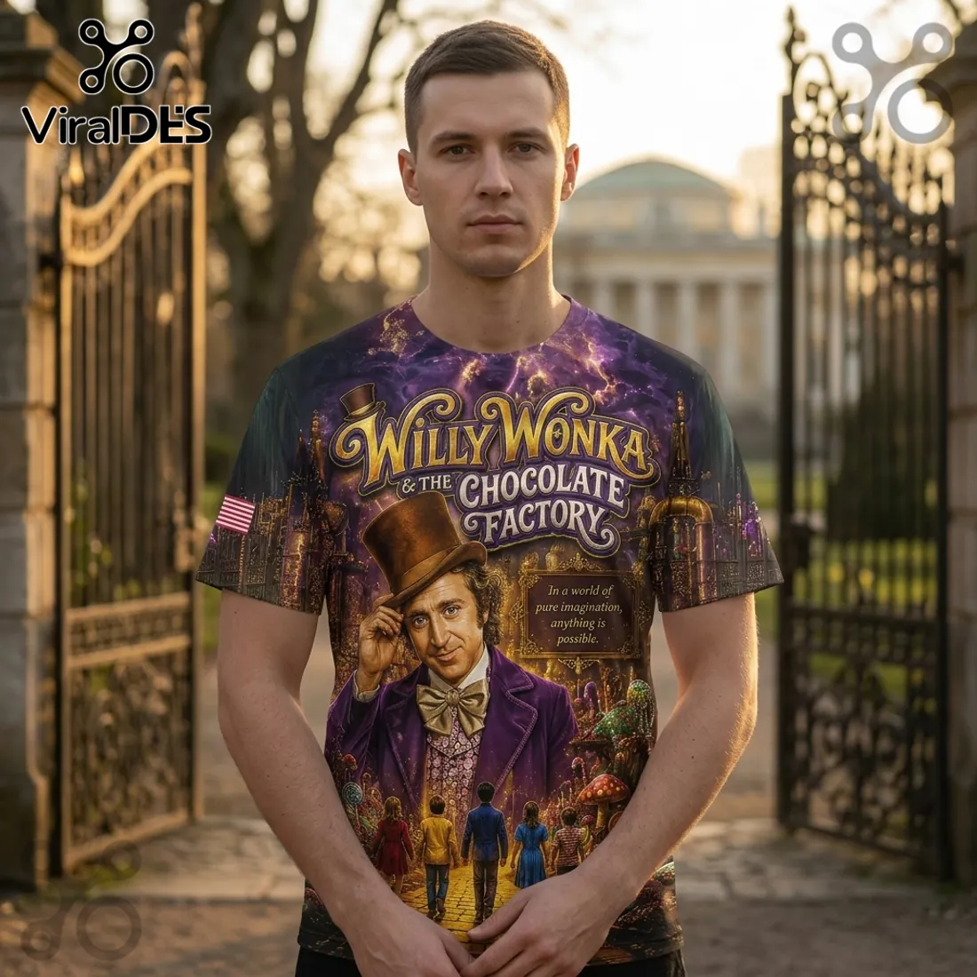 Willy Wonka x USA 250th Anniversary 1776-2026 Patriotic Gift for Men T-Shirt Willy Wonka x USA 250th Anniversary 1776-2026 Patriotic Gift for Men T-Shirt