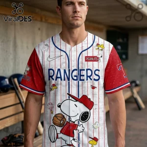 Peanuts x Texas Rangers Snoopy Peanuts Night Baseball Jersey