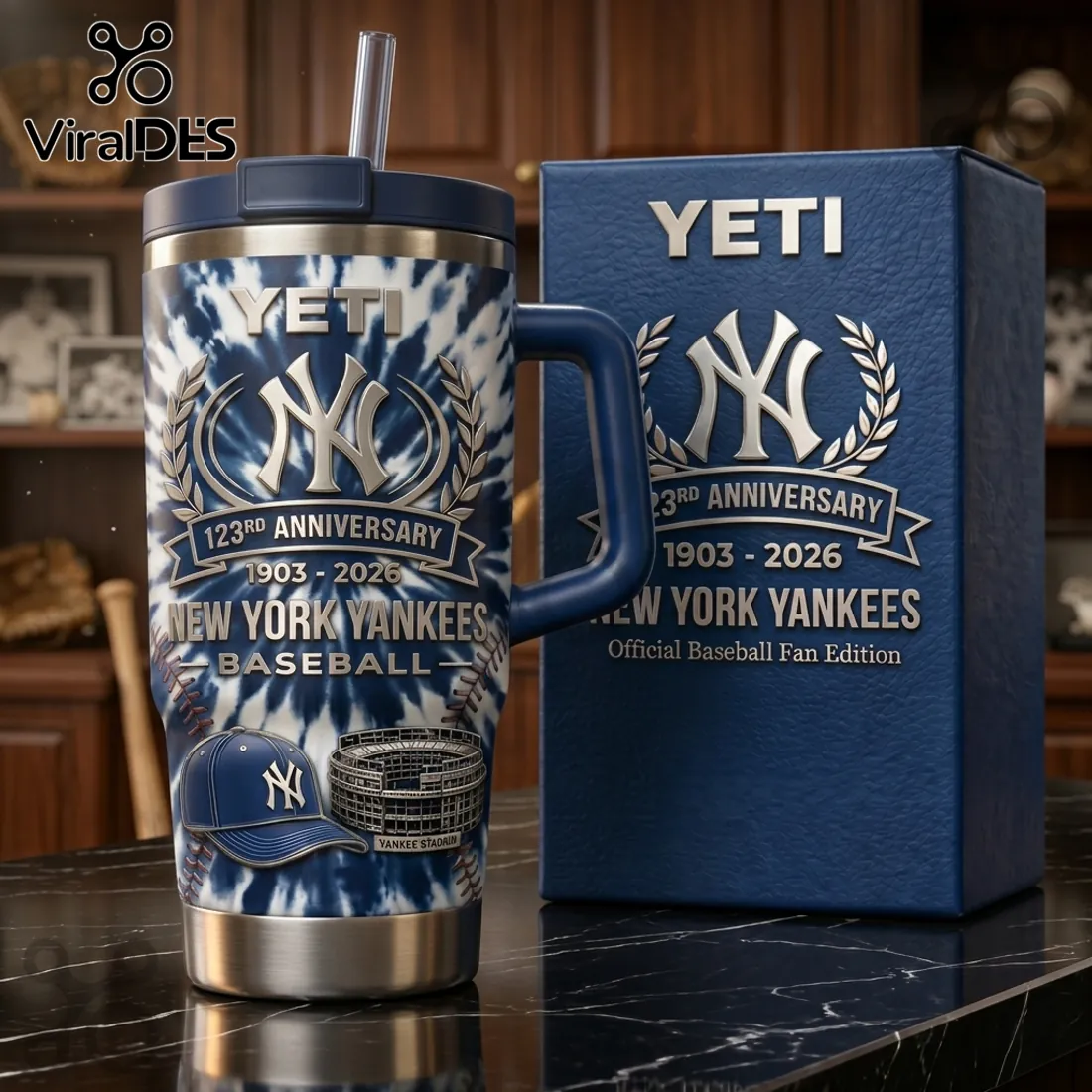 YETI x New York Yankees 123rd Anniversary Stainless Steel Tumbler YETI x New York Yankees 123rd Anniversary Stainless Steel Tumbler