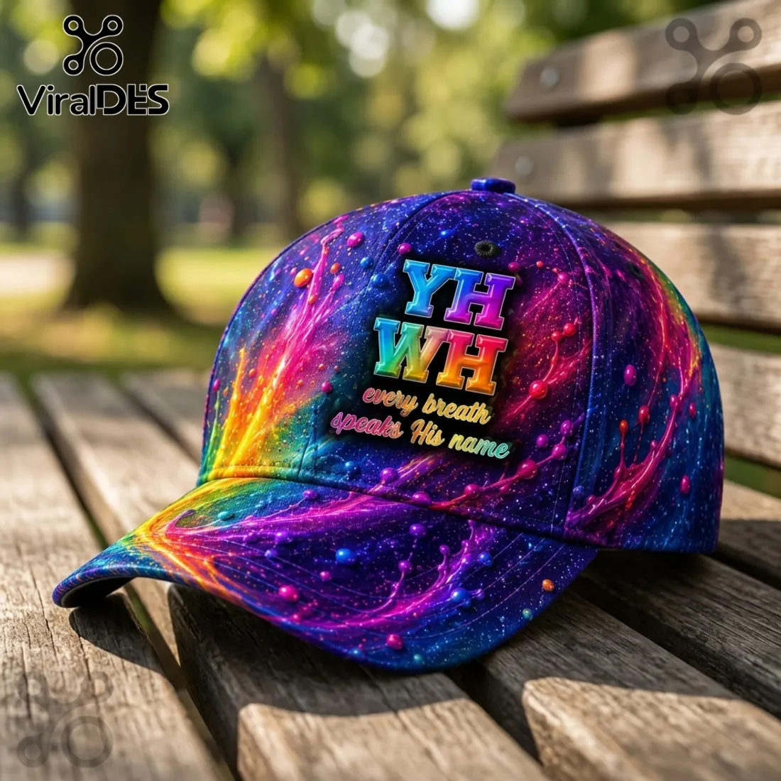YHWH Religious Cosmic Galaxy Pattern Vibrant Baseball Cap YHWH Religious Cosmic Galaxy Pattern Vibrant Baseball Cap