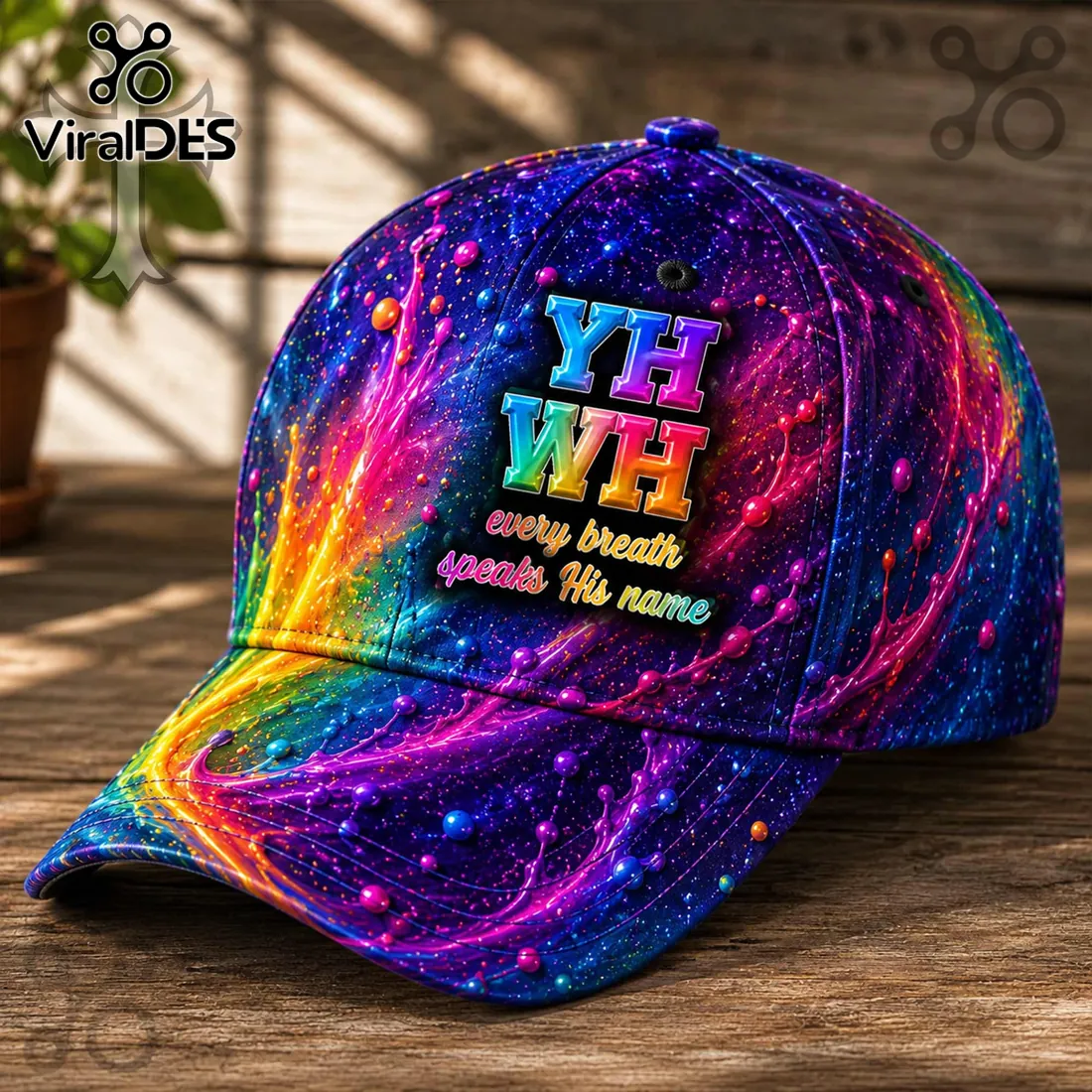 YHWH Religious Cosmic Galaxy Pattern Vibrant Baseball Cap YHWH Religious Cosmic Galaxy Pattern Vibrant Baseball Cap