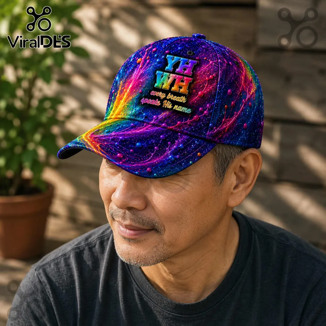 YHWH Religious Cosmic Galaxy Pattern Vibrant Baseball Cap YHWH Religious Cosmic Galaxy Pattern Vibrant Baseball Cap