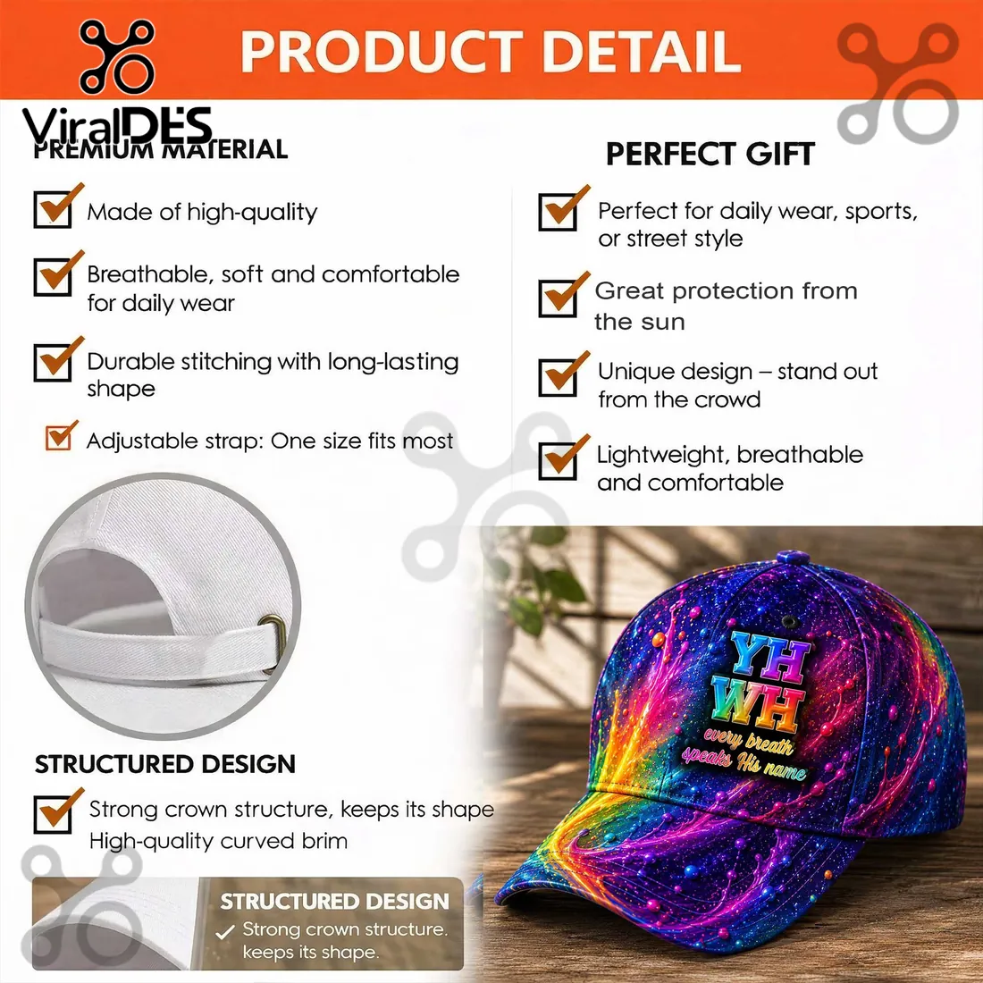 YHWH Religious Cosmic Galaxy Pattern Vibrant Baseball Cap YHWH Religious Cosmic Galaxy Pattern Vibrant Baseball Cap