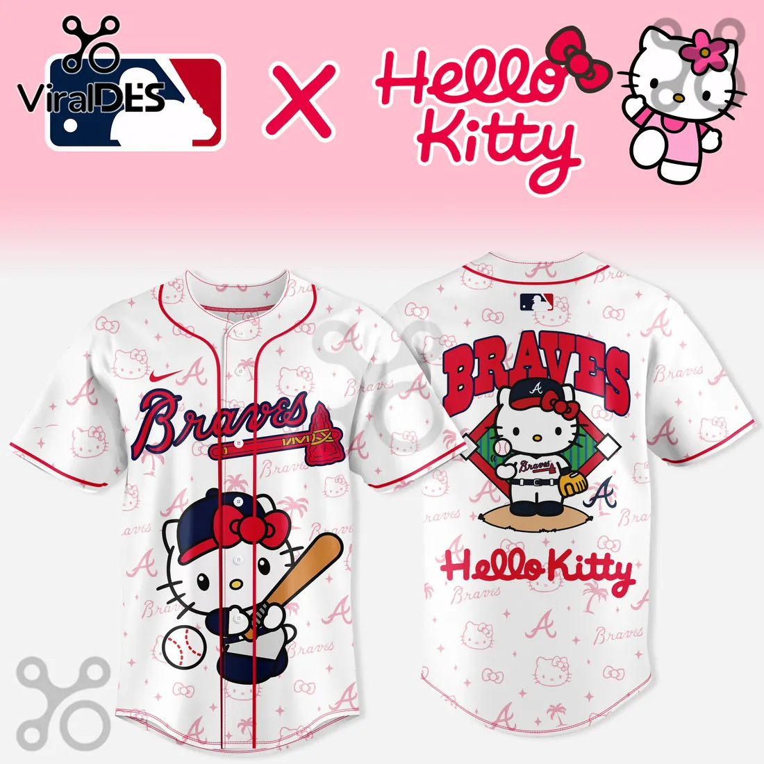 2026 Hello Kitty x Atlanta Braves Mascot Baseball Jersey 2026 Hello Kitty x Atlanta Braves Mascot Baseball Jersey