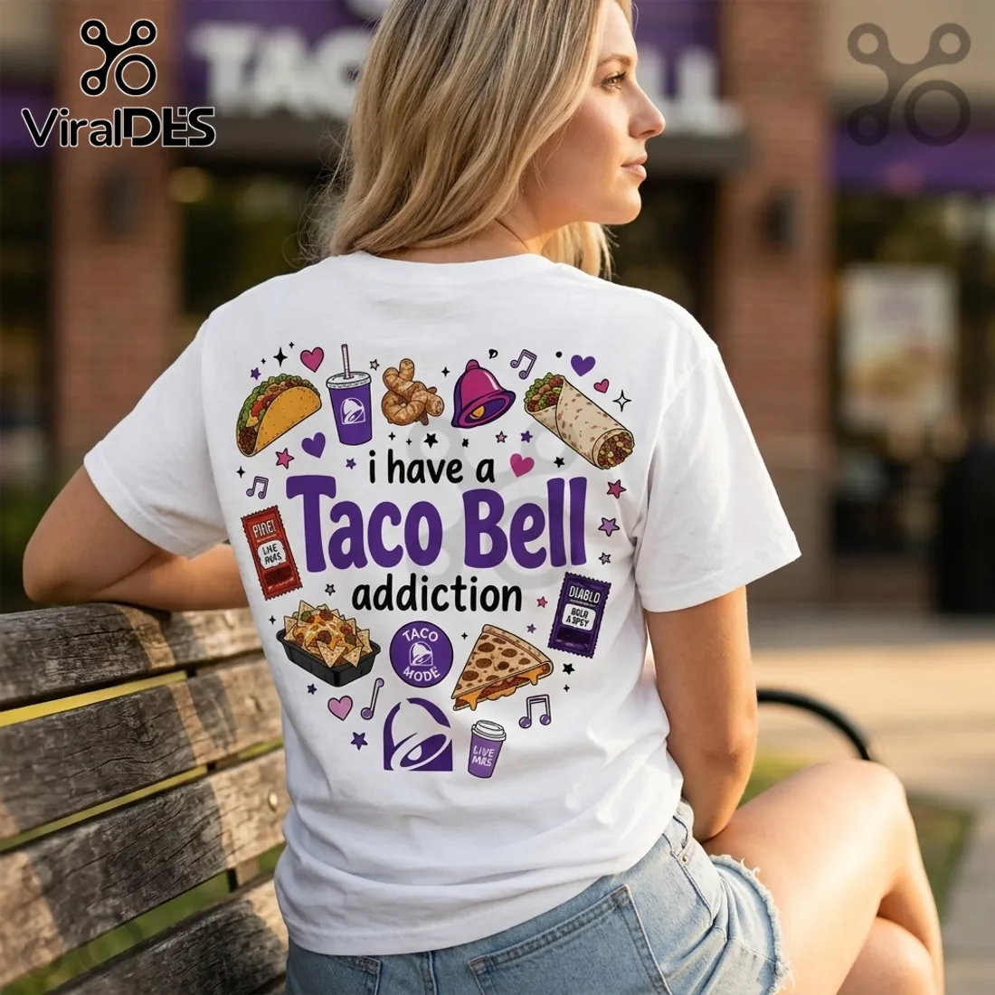 2026 Taco Bell Heartbeat Logo White T-Shirt 2026 Taco Bell Heartbeat Logo White T-Shirt