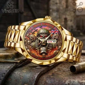 Iron Maiden 50th Anniversary Gold Tone Analog Watch