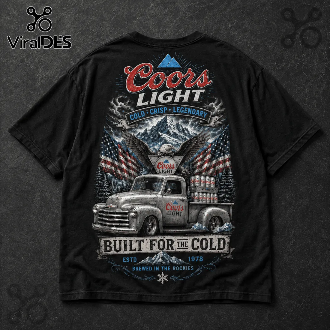Coors Light Born In The Rockies Black T-Shirt Coors Light Born In The Rockies Black T-Shirt