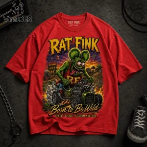 Rat Fink Born To Be Wild Red T-Shirt