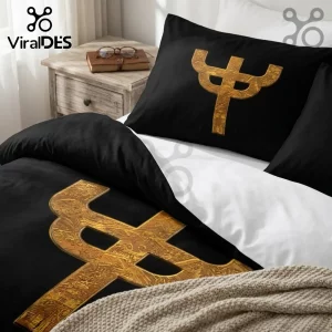 Symbolic Golden Logo Bedding Set