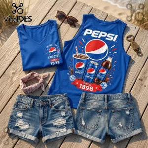 Pepsi 1898 Vintage Logo V-Neck Tank Top