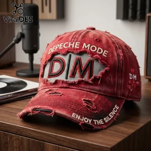 Depeche Mode Enjoy The Silence Distressed Red Baseball Cap