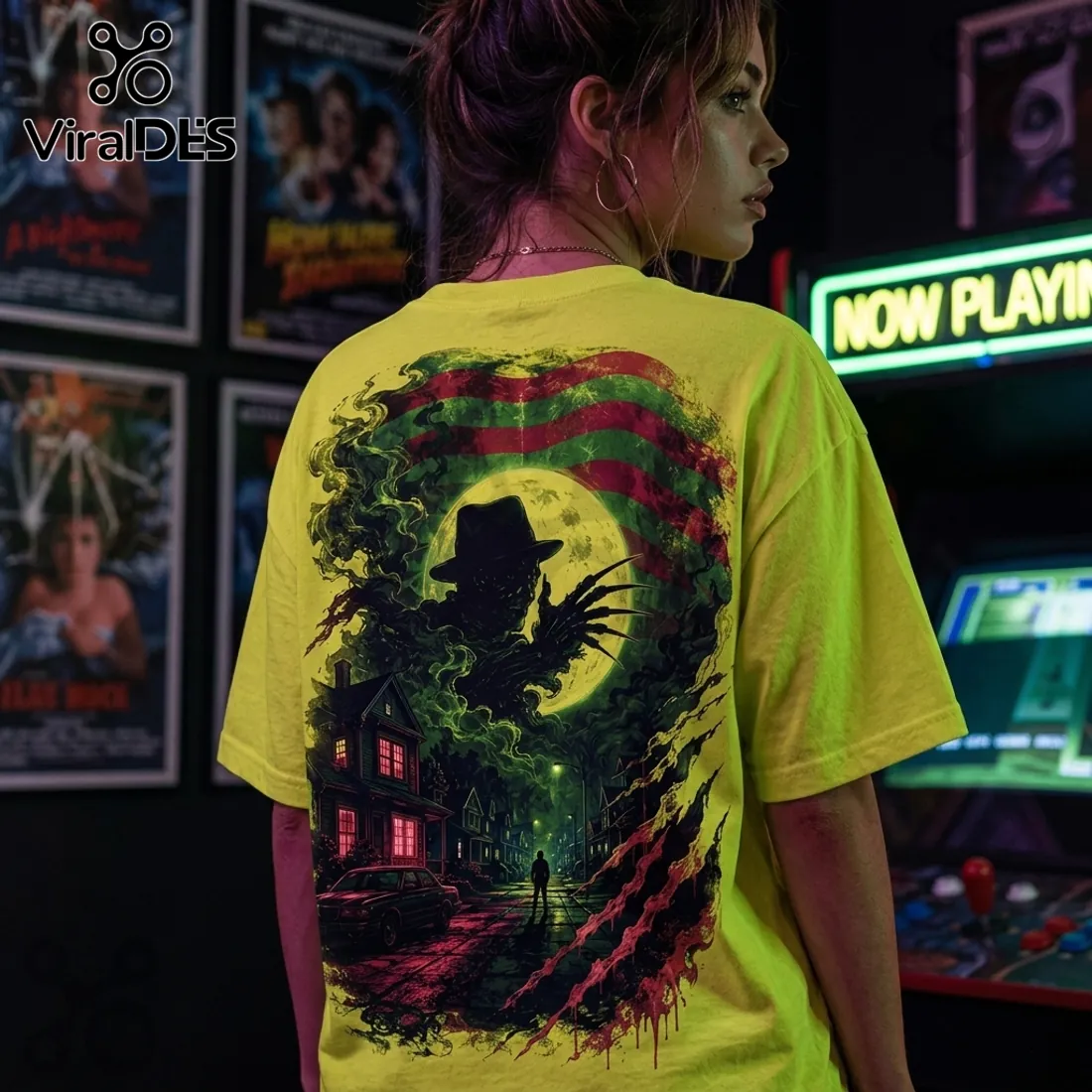 A Nightmare on Elm Street Neon Green T-Shirt A Nightmare on Elm Street Neon Green T-Shirt