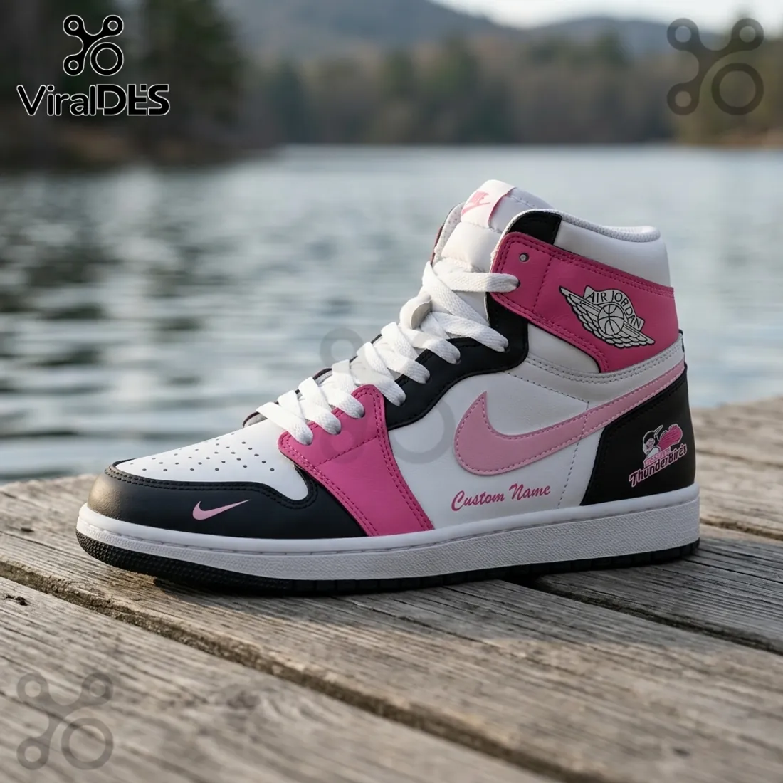 Adelaide Thunderbirds Pink Black High Top Sneakers Adelaide Thunderbirds Pink Black High Top Sneakers