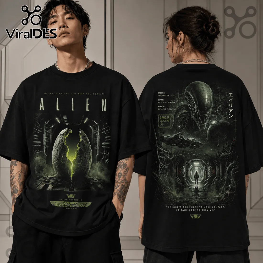 Alien Xenomorph Nostromo Black T-Shirt Alien Xenomorph Nostromo Black T-Shirt