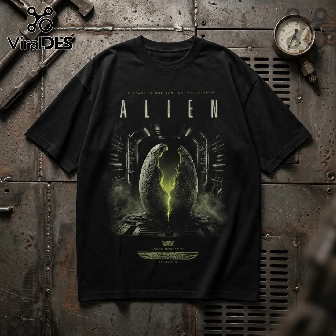 Alien Xenomorph Nostromo Black T-Shirt Alien Xenomorph Nostromo Black T-Shirt