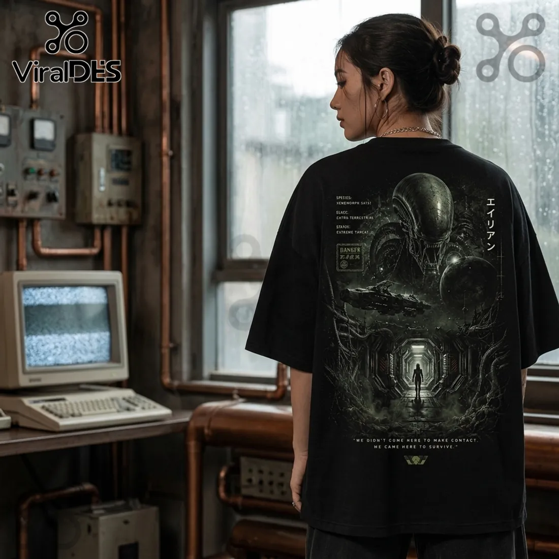 Alien Xenomorph Nostromo Black T-Shirt Alien Xenomorph Nostromo Black T-Shirt