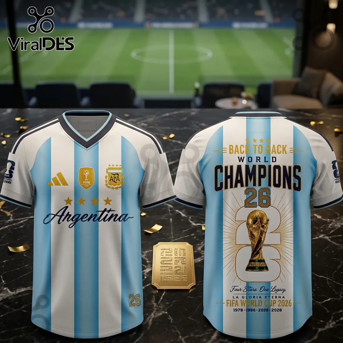 Argentina 2026 World Cup Back To Back Champions Football Jersey Argentina 2026 World Cup Back To Back Champions Football Jersey