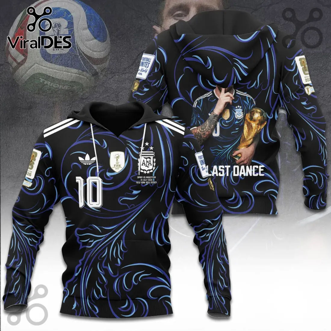Argentina National Team Messi 2026 World Cup Black Hoodie Argentina National Team Messi 2026 World Cup Black Hoodie