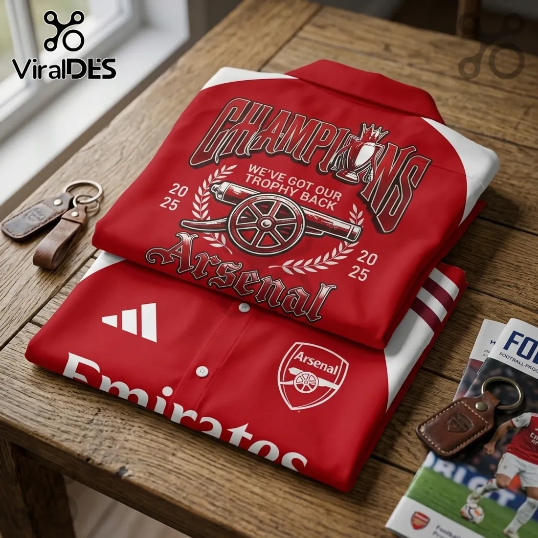 Arsenal FC Premier League Champions 2025-26 Button-Down Shirt Arsenal FC Premier League Champions 2025-26 Button-Down Shirt