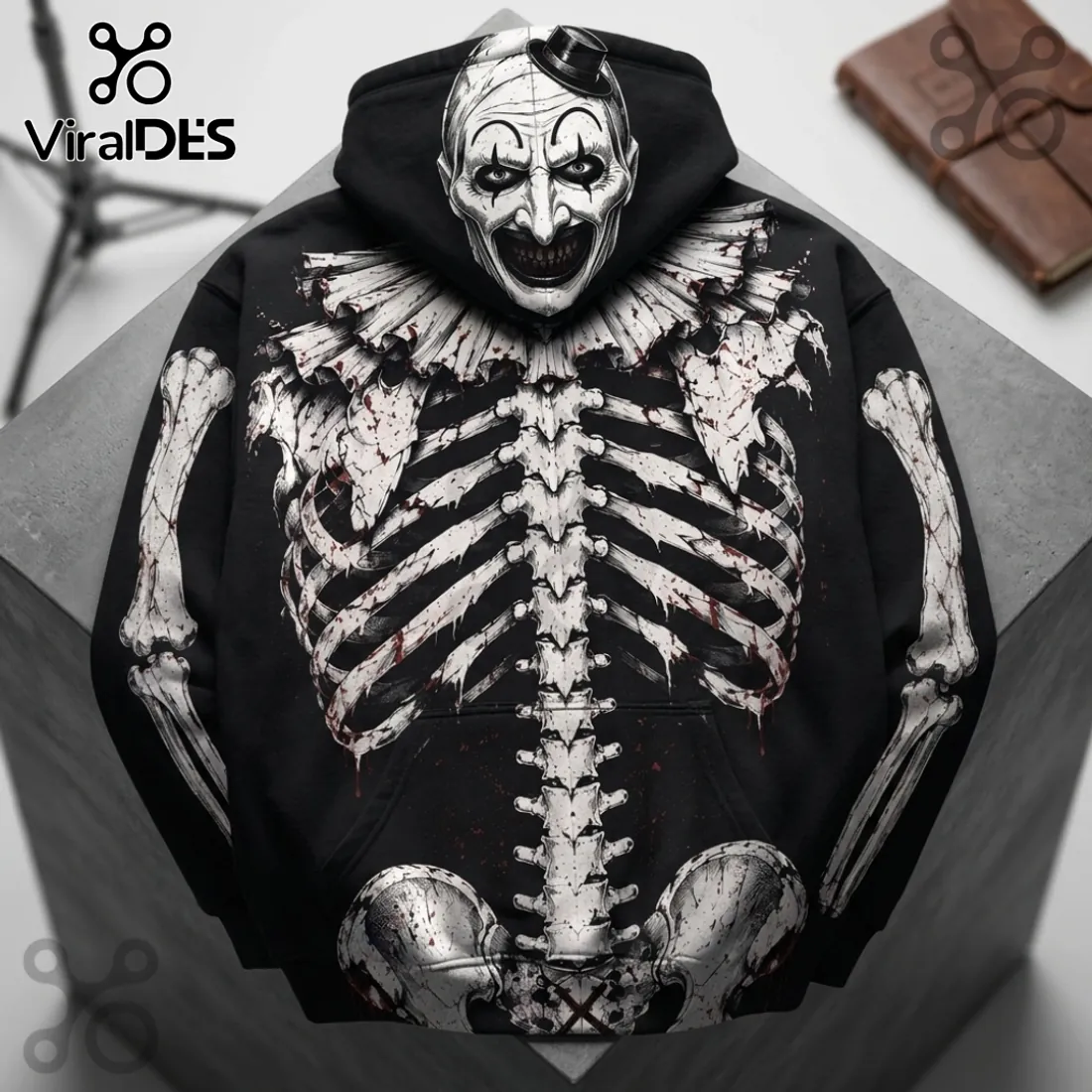 Art The Clown Horror Skeleton Black Hoodie Art The Clown Horror Skeleton Black Hoodie