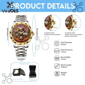Iron Maiden 50th Anniversary Gold Tone Analog Watch