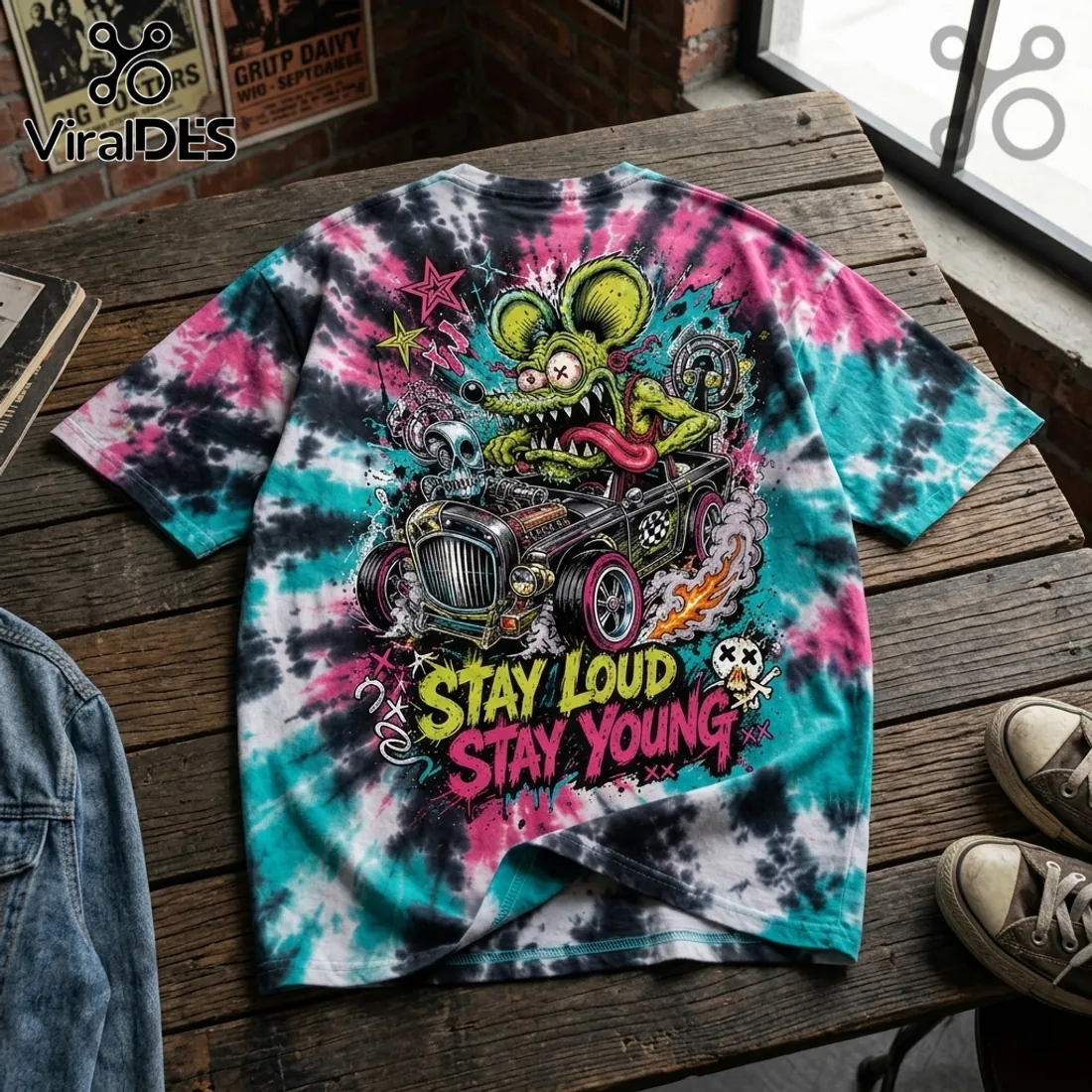 Blink-182 Stay Loud Stay Young Tie Dye T-Shirt Blink-182 Stay Loud Stay Young Tie Dye T-Shirt
