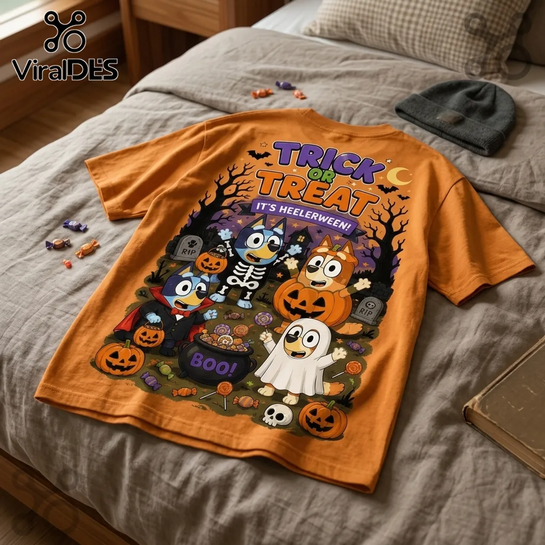 Bluey Heelerween Pumpkin Trick or Treat Orange T-Shirt Bluey Heelerween Pumpkin Trick or Treat Orange T-Shirt