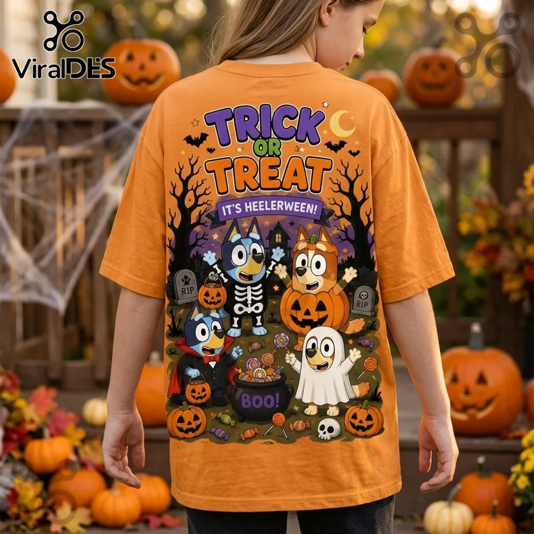 Bluey Heelerween Pumpkin Trick or Treat Orange T-Shirt Bluey Heelerween Pumpkin Trick or Treat Orange T-Shirt