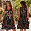 David Bowie Lightning Bolt Red Rose Tank Dress David Bowie Lightning Bolt Red Rose Tank Dress