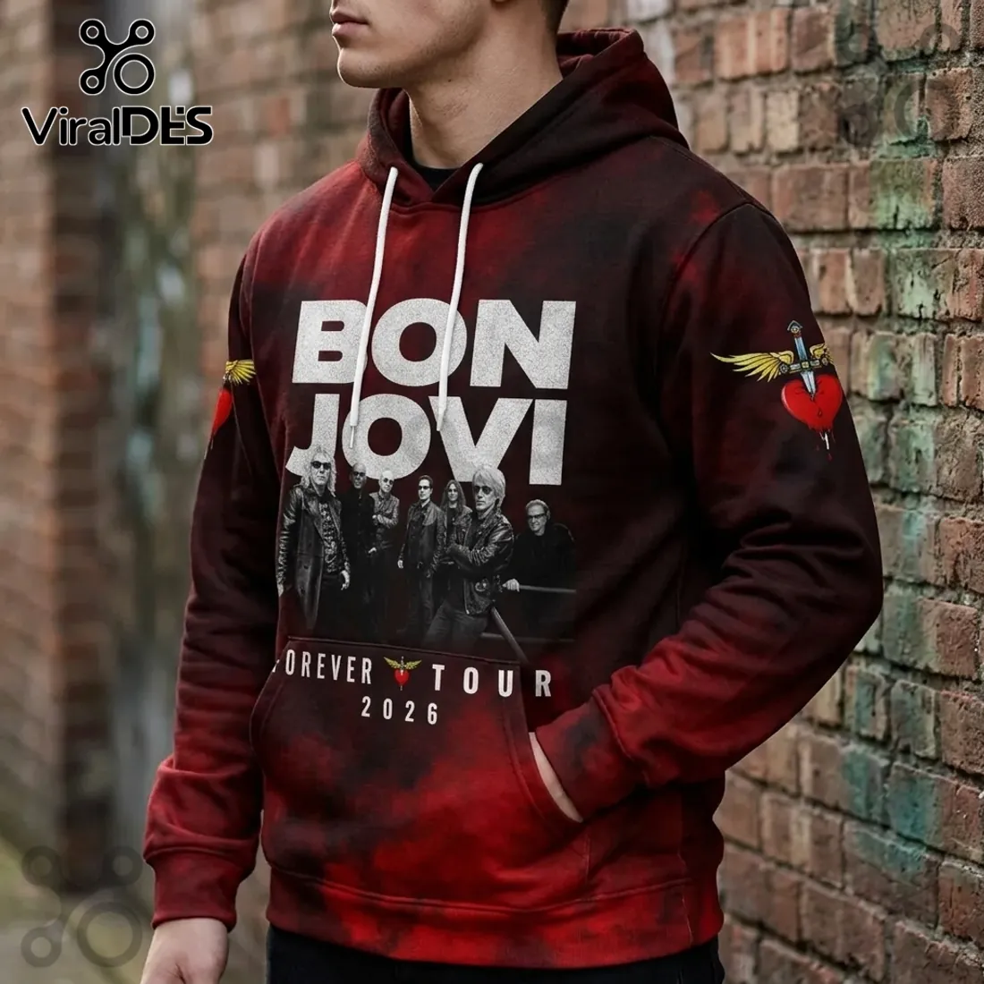 Bon Jovi Forever Tour 2026 Red Tie-Dye Hoodie Bon Jovi Forever Tour 2026 Red Tie-Dye Hoodie