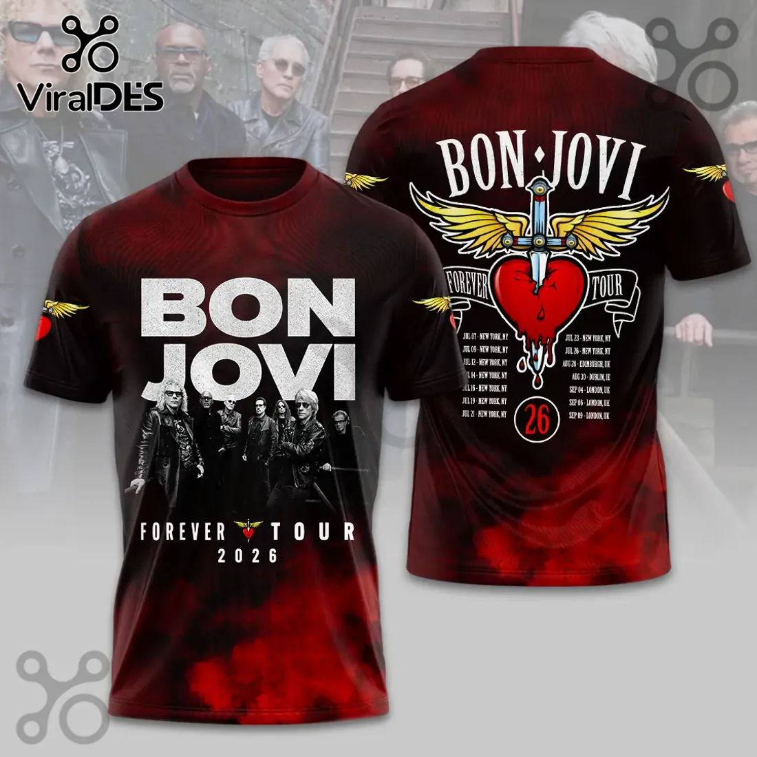 Bon Jovi Forever Tour 2026 Red Tie-Dye Hoodie Bon Jovi Forever Tour 2026 Red Tie-Dye Hoodie