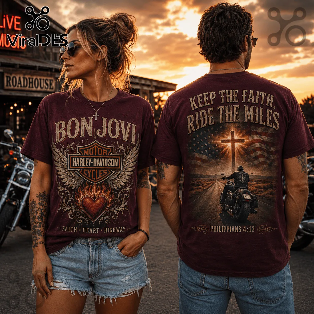 Bon Jovi Harley-Davidson Faith Cross T-Shirt Bon Jovi Harley-Davidson Faith Cross T-Shirt