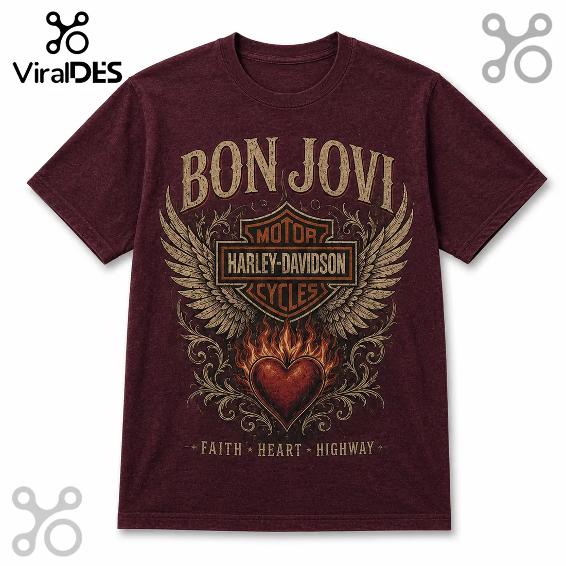 Bon Jovi Harley-Davidson Faith Cross T-Shirt Bon Jovi Harley-Davidson Faith Cross T-Shirt