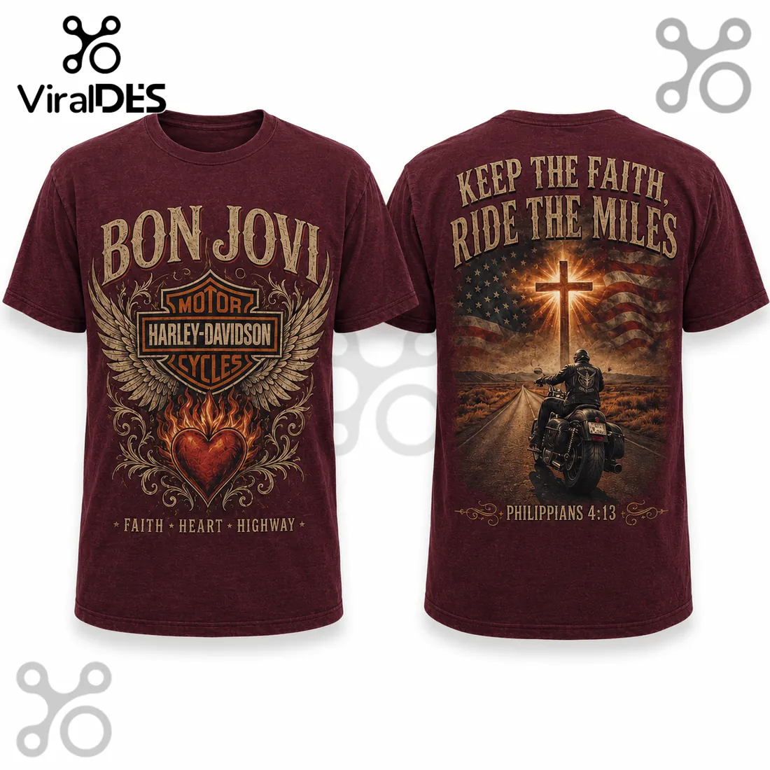 Bon Jovi Harley-Davidson Faith Cross T-Shirt Bon Jovi Harley-Davidson Faith Cross T-Shirt