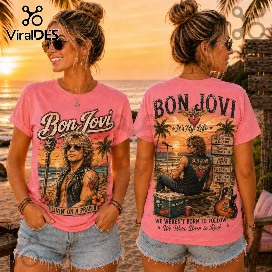 Bon Jovi It’s My Life Pink T-Shirt Bon Jovi It’s My Life Pink T-Shirt
